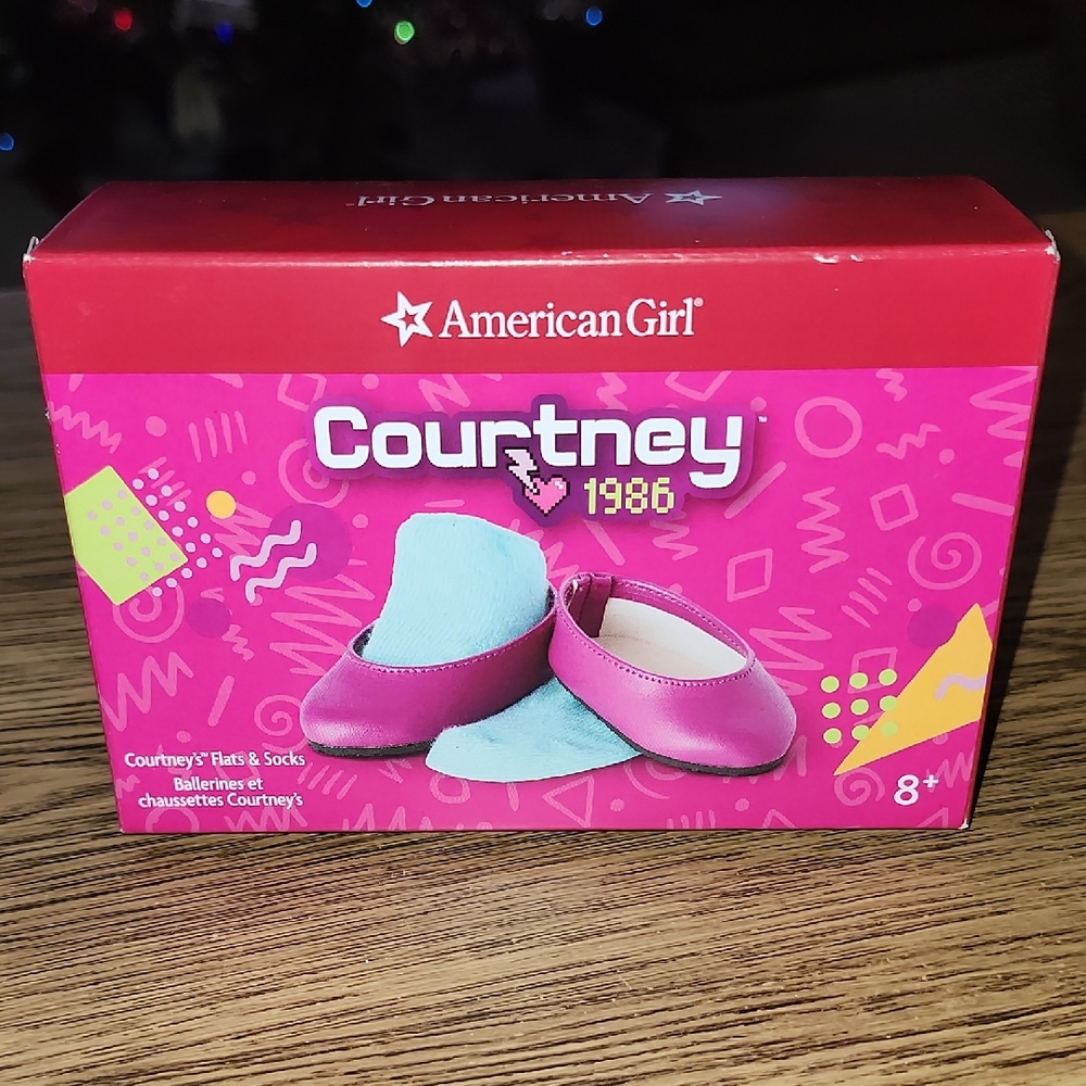American Girl Doll Courtney Pink Flats Shoes & socks for 18" dolls NEW!